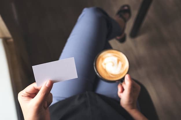 A close-up of a hand making a small, symbolic purchase with a credit card at a coffee shop, emphasizing minimal activity to extend points, with loyalty cards subtly visible in the background.