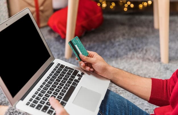A close-up of hands typing on a laptop with a credit card next to it, showing an online points transfer interface, emphasizing the digital aspect of managing loyalty rewards.