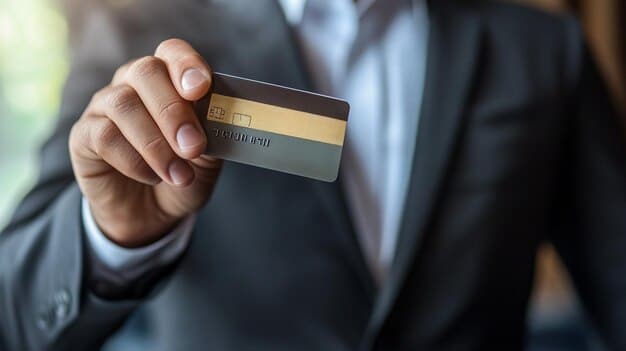 A close-up of a credit card statement with a highlighted section showing 