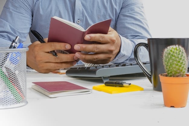 A person sitting at a desk, reviewing tax documents and a passport, with a calculator and pen, symbolizing financial planning to manage tax debt and avoid travel restrictions.