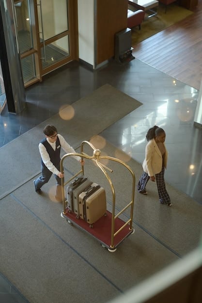 A traveler successfully retrieving their uniquely marked suitcase from a baggage carousel, showing a sense of relief and accomplishment.