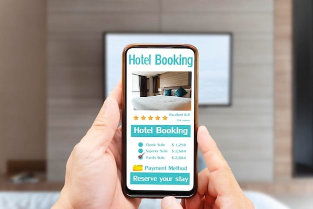 A close-up of a smartphone displaying a hotel loyalty program account with a high points balance. The interface shows options for redeeming points for hotel stays and converting to airline miles. The background is blurred, focusing attention on the potential of unlocking travel rewards by converting hotel points to airline miles.