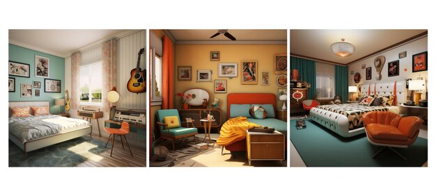 A collage of different forms of affordable accommodation, including a cozy hostel dorm room, a modern Airbnb apartment, and a serene guesthouse exterior. The goal is to showcase the variety of budget-friendly lodging options available to 