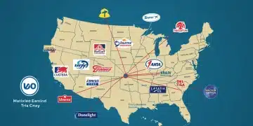 Airline loyalty program logos on a US map, representing maximized earnings and redemptions for domestic flights in 2026.