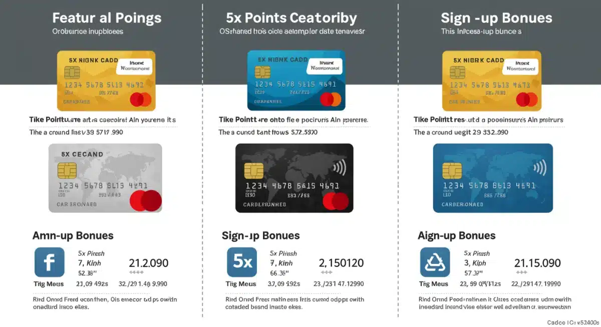 Infographic comparing features of leading 5x points credit cards for 2026.