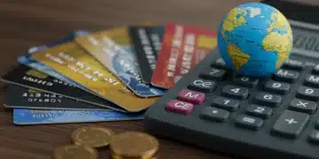 Credit cards fanned out with a calculator showing 2.00 cents, representing sweet spot redemptions.