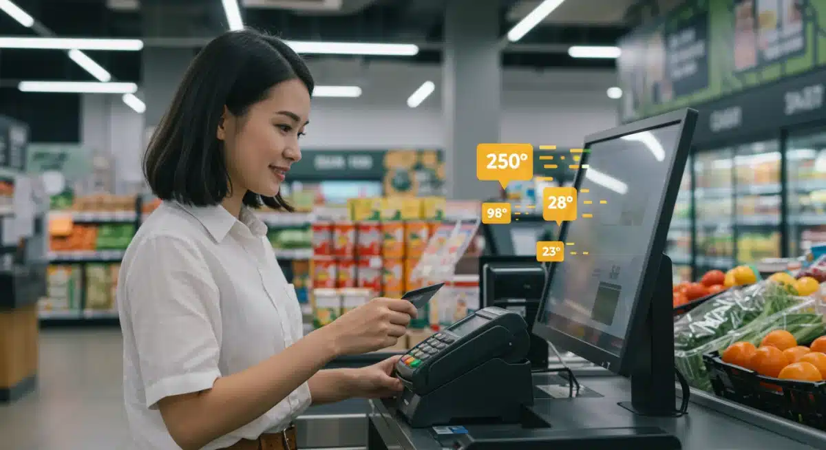 Person making a purchase with a credit card, accumulating 5x rewards points.