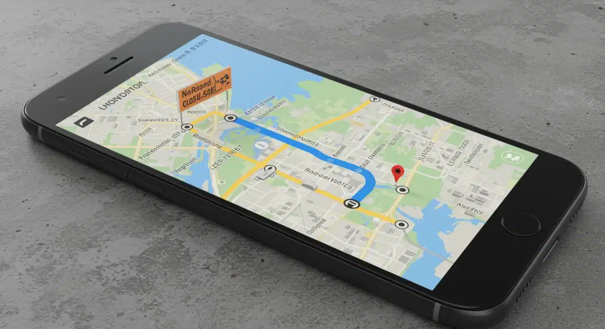 Smartphone displaying rerouted map during travel disruption