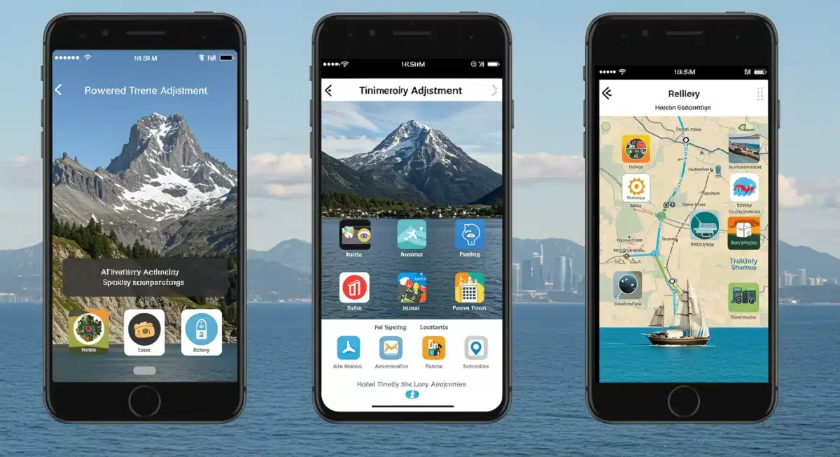 Mobile app showing AI real-time itinerary adjustment